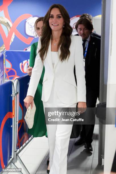 Catherine, Princess of Wales attends the Rugby World Cup France 2023 match between England and Argentina at Stade Velodrome on September 9, 2023 in...