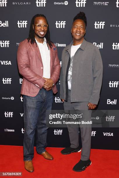 Dr. Ibram X. Kendi and Roger Ross Williams attend Netflix's "Stamped From The Beginning" world premiere during the Toronto International Film...