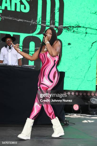 Remy Ma performs during the 50th Anniversary Of Hip-Hop party on September 09, 2023 in Washington, DC.