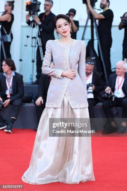 Shu Qi attends a red carpet ahead of the closing ceremony at the 80th Venice International Film Festival on September 09, 2023 in Venice, Italy.