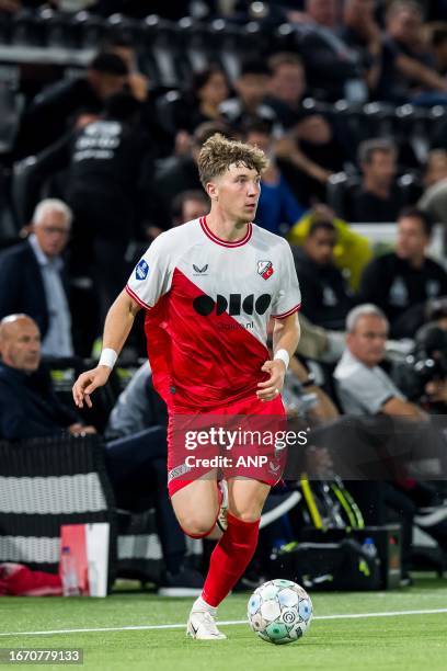 Ole Romeny of FC Utrecht during the Dutch Eredivisie match between Heracles Almelo and FC Utrecht at the Erve Asito Stadium on September 16, 2023 in...