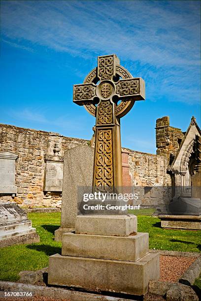 celtic cross - st andrews scotland 個照片及圖片檔