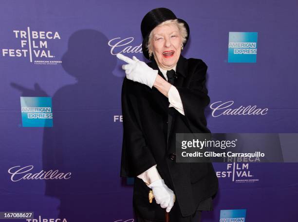 Actress Elaine Stritch attends the screening of "Elaine Stritch: Shoot Me" during the 2013 Tribeca Film Festival at SVA Theater 1 on April 19, 2013...