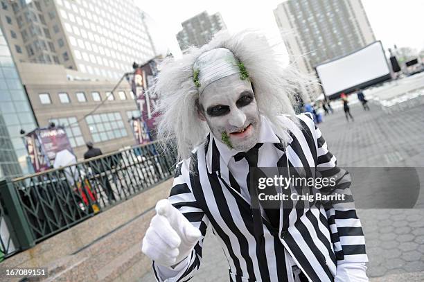 Beetlejuice charcter attends the "Beetlejuice" Tribeca Drive-In Screening during the 2013 Tribeca Film Festival on April 19, 2013 in New York City.