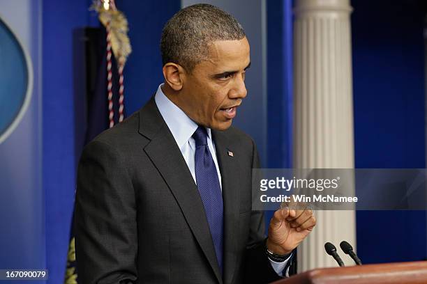 President Barack Obama speaks from the White House about the capture of Dzhokhar A. Tsarnaev on April 19, 2013 in Washington, DC. A manhunt for a...