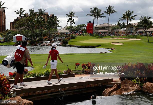 Hee Kyung Seo of South Korea walks to the 18th green during the third round of the LPGA LOTTE Championship Presented by J Golf at the Ko Olina Golf...