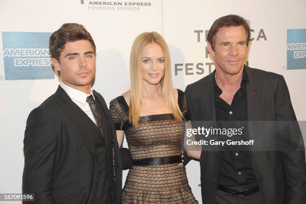 Actors Zac Efron, Heather Graham and Dennis Quaid attend the screening of 'At Any Price' during the 2013 Tribeca Film Festival at BMCC Tribeca PAC on...