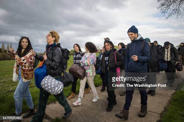 Olive L-R Ceesay and Ella Frost lead a group of Black, Asian and Minority campers to an expedition out to nature organised by Climate Reframe in a...