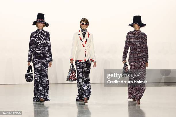 Models walk the runway at the Libertine fashion show during New York Fashion Week The Shows at Gallery at Spring Studios on September 09, 2023 in New...