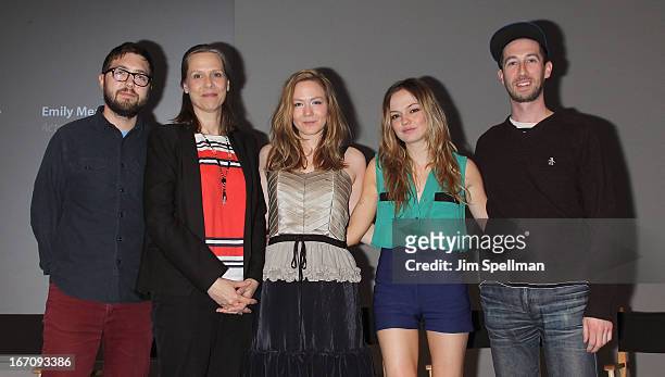 Director Lance Edmands, actors Amy Morton, Louisa Krause, Emily Meade and producer Kyle Martin attend Meet the Filmmaker: "Bluebird" during the 2013...