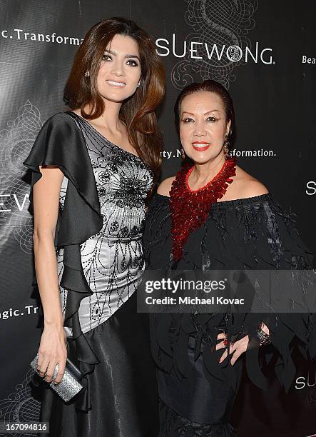 Actress Blanca Blanco and designer Sue Wong attend the Sue Wong Fall 2013 Great Gatsby Collection Unveiling and Birthday Celebration on April 19,...