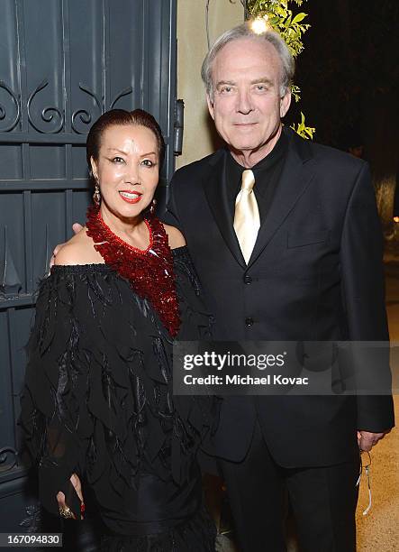 Actor James Keach and designer Sue Wong attend the Sue Wong Fall 2013 Great Gatsby Collection Unveiling and Birthday Celebration on April 19, 2013 in...