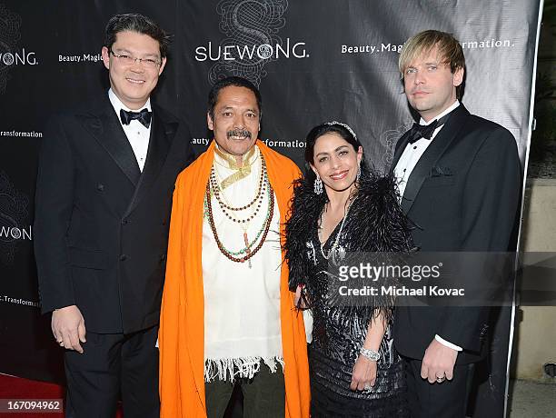 Baron von Wittenstein, artist Master Romio Shrestha, Gabrielle Choo and Christophe Choo attend the Sue Wong Fall 2013 Great Gatsby Collection...
