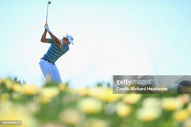 Peter Uihlein of the USA tee's off at the 9th during the Third round of the Open de Espana at Parador de El Saler on April 20, 2013 in Valencia, Spain