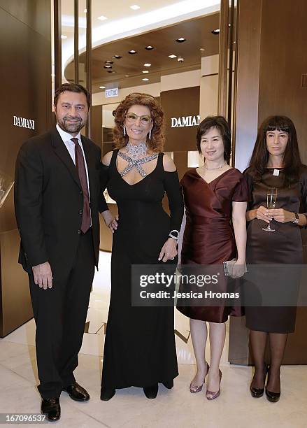 Mr Giorgio Damiani, Vice President of Damiani Group, Italian actress Sophia Loren, Pansy Ho and Ms Alessandra Schiavo Consul General of Italy in Hong...