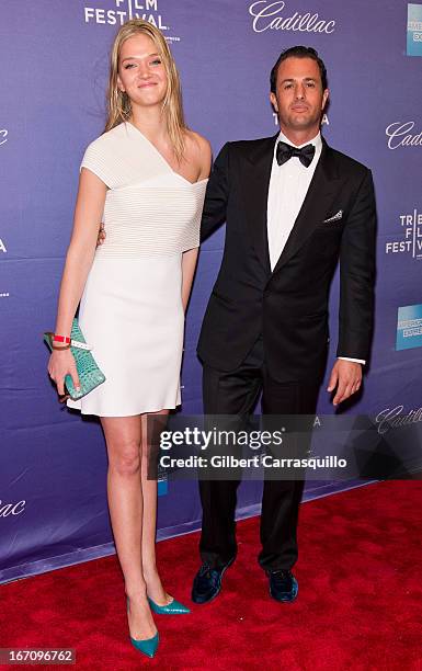 Kristine Zandmane and Dan Benayer attend the screening of "In God We Trust" during the 2013 Tribeca Film Festival at SVA Theater on April 19, 2013 in...