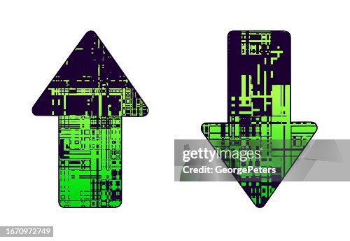 Arrow symbol with semiconductor Arrow symbol with semiconductor