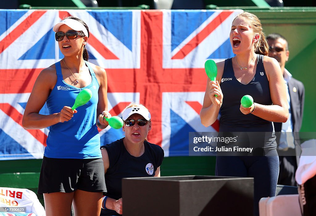 Argentina v Great Britain - Fed Cup World Group Two Play-Offs 2013: Day One