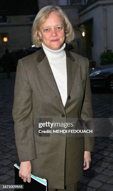 The US online auction service eBay's CEO Meg Whitman poses upon her arrival at the Ministry for talks with French Minister for Small & Medium-Sized...