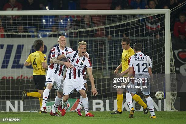 Rob Wielaert of Roda JC, Danny Guijt of Willem II, Aurelien Joachim of Willem II, Bart Biemans of Roda JC, Ricardo Ippel of Willem II during the...