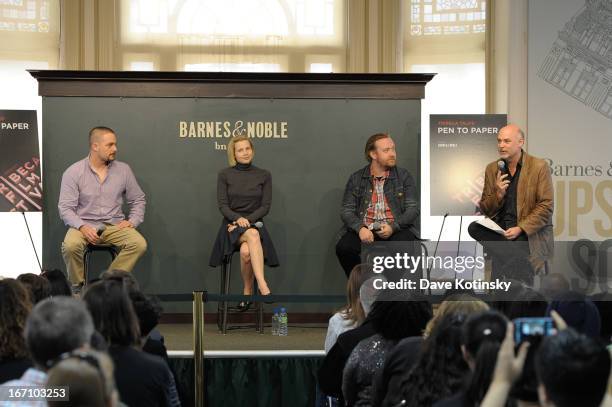 Banker White, Amy Grantham, Tom Berninger, and Mark Adams attend Tribeca Talks: Pen to Paper -Putting The "I" In "Film" during the 2013 Tribeca Film...