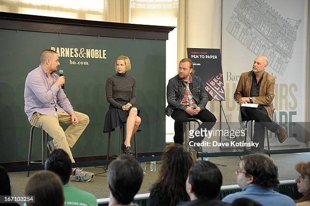 Banker White, Amy Grantham, Tom Berninger, and Mark Adams attend Tribeca Talks: Pen to Paper -Putting The "I" In "Film" during the 2013 Tribeca Film...