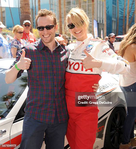 Actors Bodhi Elfman and Jenna Elfman attend the 37th Annual Toyota Pro/Celebrity Race on April 20, 2013 in Long Beach, California.