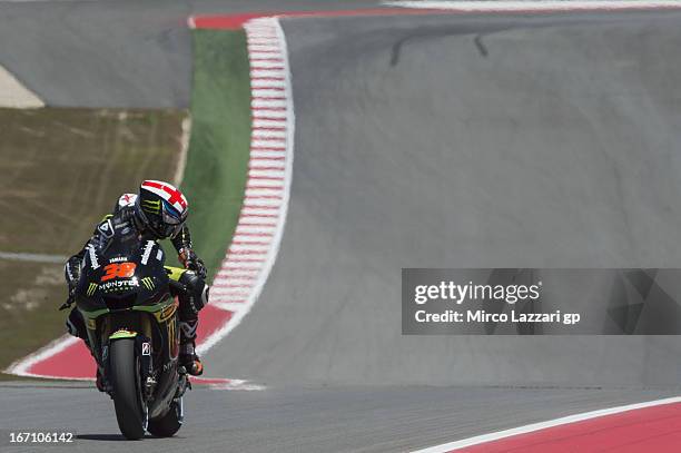 Bradley Smith of Great Britain and Monster Yamaha Tech 3 heads down a straight during the MotoGp Red Bull U.S. Grand Prix of The Americas - Free...