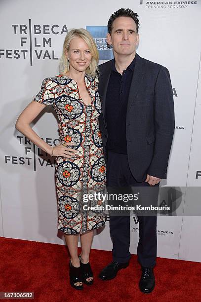 Naomi Watts and Matt Dillion attend the screening of "Sunlight Jr." during the 2013 Tribeca Film Festival at BMCC Tribeca PAC on April 20, 2013 in...