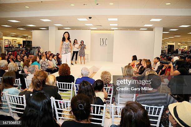 Macy's International Concepts brand Ambassador Camila Alves and Cosmopolitan for Latinas Beaty Editor Milly Almodovar co-host a fashion show at...