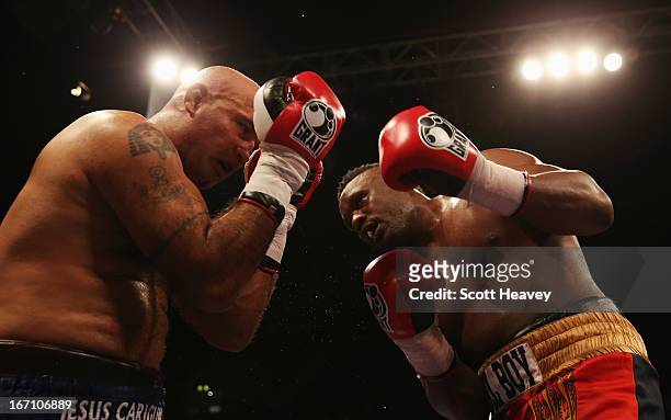 Derek Chisora in action against Hector Avila during their International Heavyweight bout at Wembley Arena on April 20, 2013 in London, England.