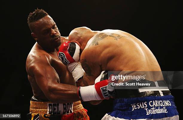 Derek Chisora in action against Hector Avila during their International Heavyweight bout at Wembley Arena on April 20, 2013 in London, England.