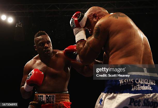 Derek Chisora in action against Hector Avila during their International Heavyweight bout at Wembley Arena on April 20, 2013 in London, England.