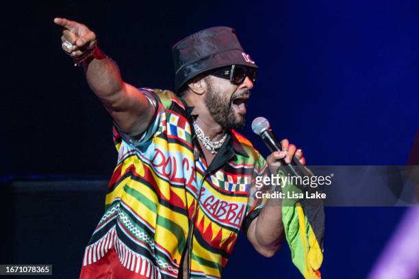 Singer Shaggy performs live on stage at Mann Center For Performing Arts on September 09, 2023 in Philadelphia, Pennsylvania.