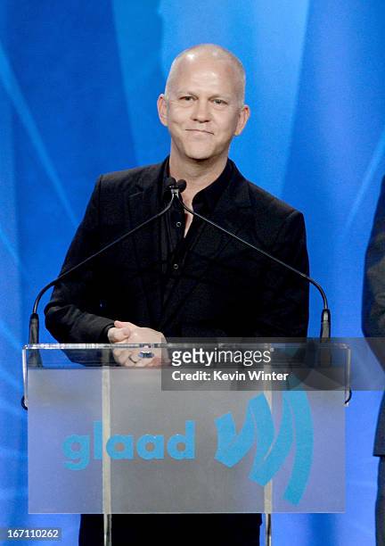 Creator Ryan Murphy accepts the Outstanding Comedy Series award for "The New Normal" onstage during the 24th Annual GLAAD Media Awards at JW Marriott...