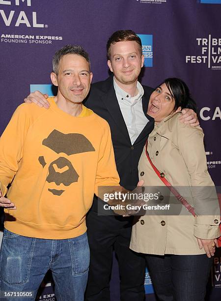 Musician Adam Horovitz of The Beastie Boys, director Matt Wolf, and musician Kathleen Hanna attend the screening of 'Teenage' during the 2013 Tribeca...