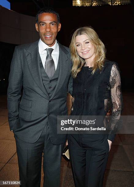 Actress Ellen Pompeo and husband Chris Ivery attend Yesssss! MOCA Gala 2013, Celebrating the Opening of the Exhibition Urs Fischer, at MOCA Grand...