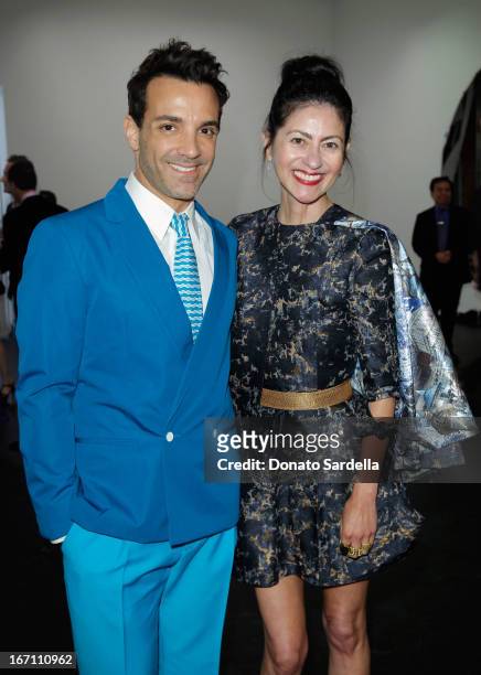 Personality George Kotsiopoulos and fashion designer Magda Berliner attend Yesssss! MOCA Gala 2013, Celebrating the Opening of the Exhibition Urs...