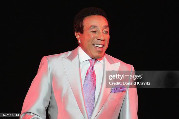 Smokey Robinson performs at Caesars Circus Maximus Theater on April 20, 2013 in Atlantic City, New Jersey.