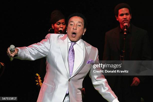 Smokey Robinson performs at Caesars Circus Maximus Theater on April 20, 2013 in Atlantic City, New Jersey.