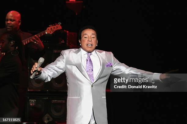 Smokey Robinson performs at Caesars Circus Maximus Theater on April 20, 2013 in Atlantic City, New Jersey.