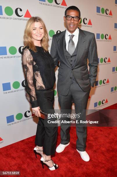 Actress Ellen Pompeo and Chris Ivery attend Yesssss! MOCA Gala 2013, Celebrating the Opening of the Exhibition Urs Fischer, at MOCA Grand Avenue...