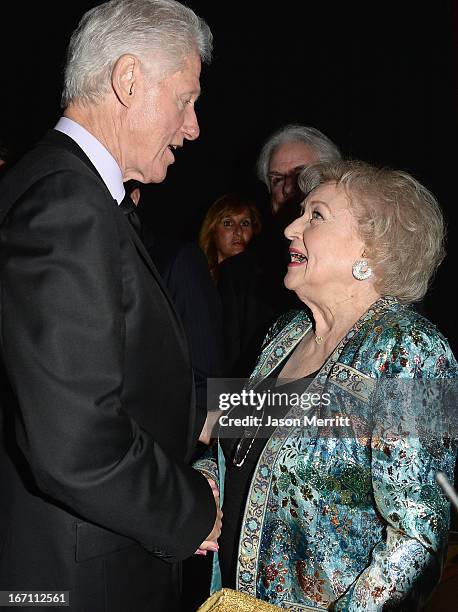 Former President Bill Clinton and actress Betty White attend the 24th Annual GLAAD Media Awards at JW Marriott Los Angeles at L.A. LIVE on April 20,...