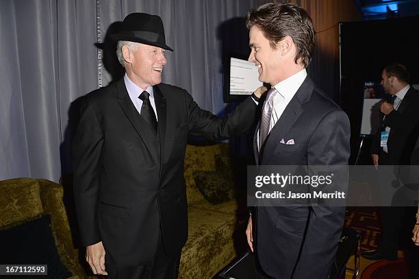 Former President of the United States Bill Clinton and actor Matt Bomer attend the 24th Annual GLAAD Media Awards at JW Marriott Los Angeles at L.A....