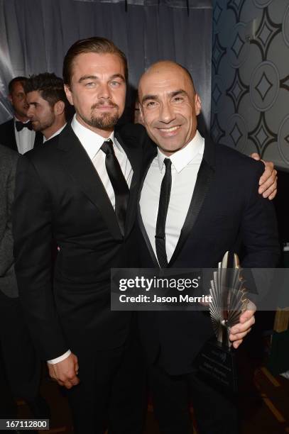 Leonardo Dicaprio and Steve Warren attend the 24th Annual GLAAD Media Awards at JW Marriott Los Angeles at L.A. LIVE on April 20, 2013 in Los...