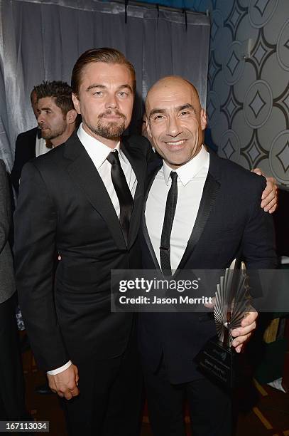 Actor Leonardo Dicaprio and honoree Steve Warren at the 24th Annual GLAAD Media Awards at JW Marriott Los Angeles at L.A. LIVE on April 20, 2013 in...