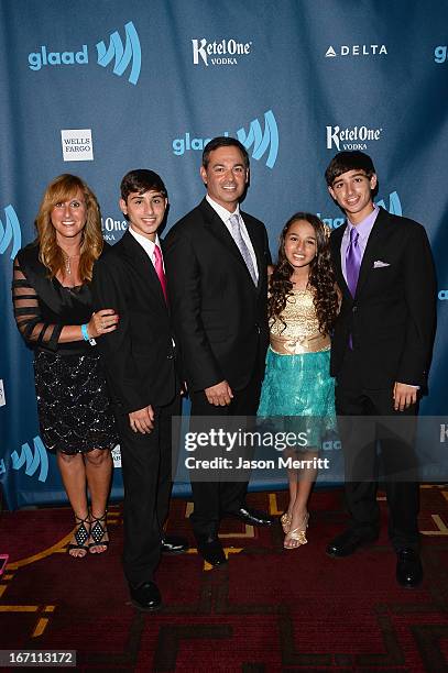 Jazz Jennings and family attend the 24th Annual GLAAD Media Awards at JW Marriott Los Angeles at L.A. LIVE on April 20, 2013 in Los Angeles,...