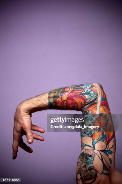 tattoo - bent hand stock pictures, royalty-free photos & images