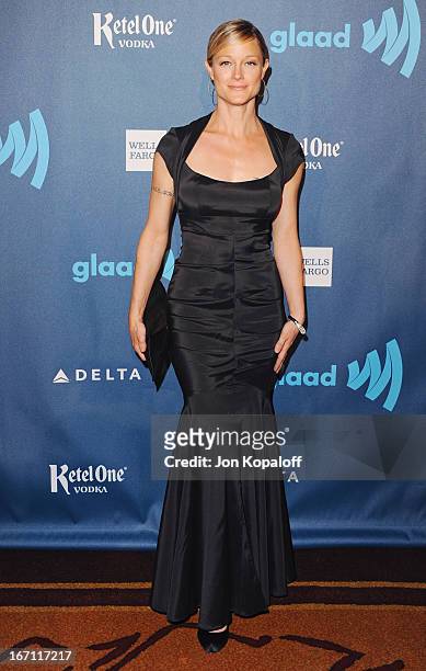 Actress Teri Polo arrives at the 24th Annual GLAAD Media Awards at JW Marriott Los Angeles at L.A. LIVE on April 20, 2013 in Los Angeles, California.
