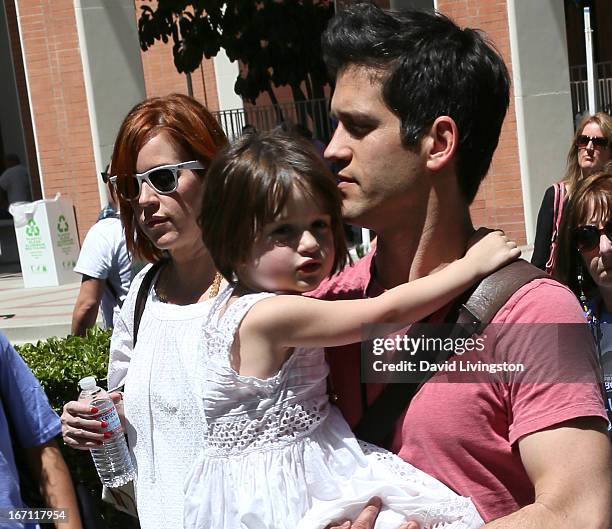 Actress Molly Ringwald, daughter Adele Georgiana Gianopoulos and husband Panio Gianopoulos attend the 18th Annual Los Angeles Times Festival of Books...